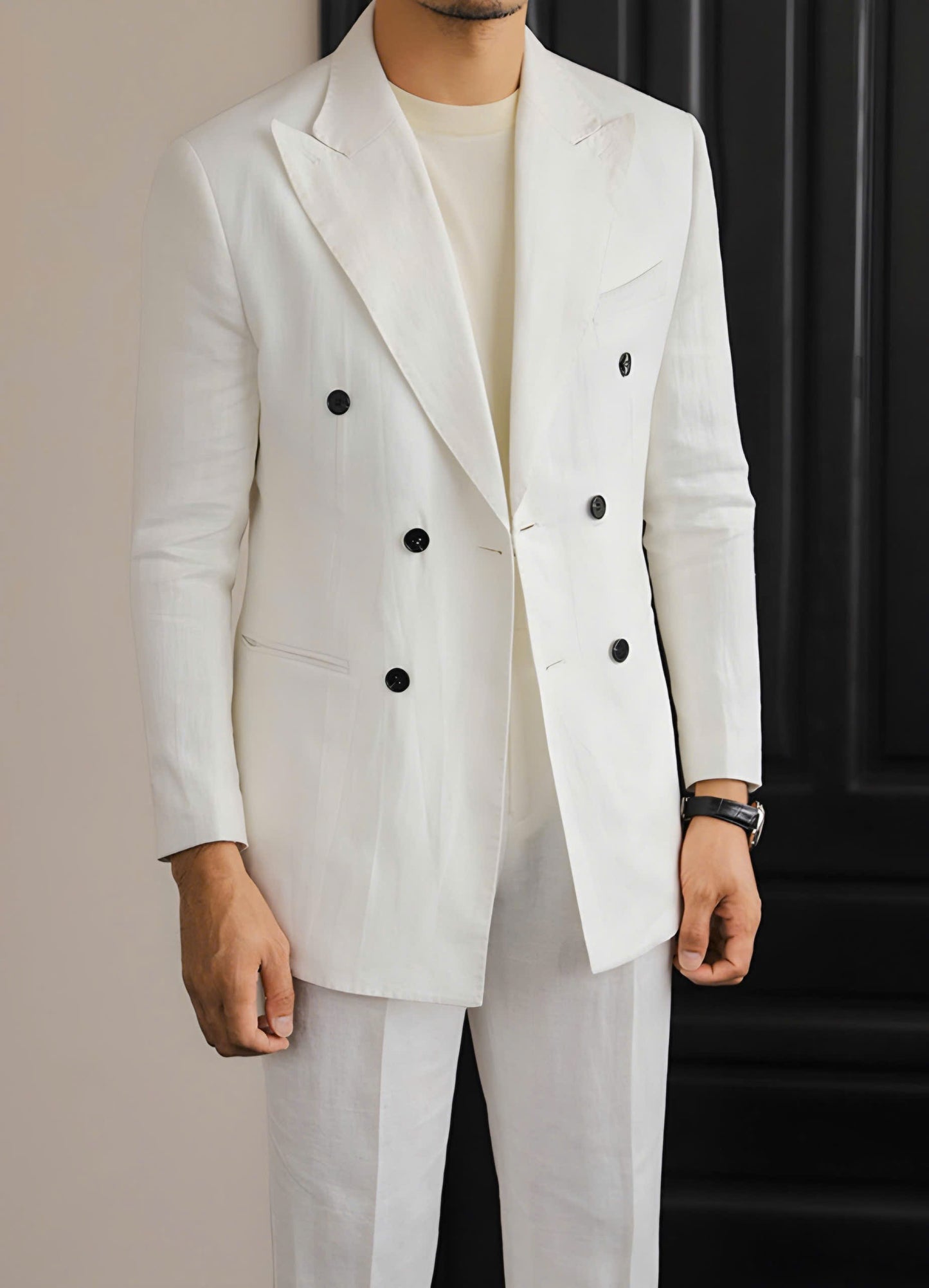 Black Havana Linen Suit (Includes: Jacket + Trousers)