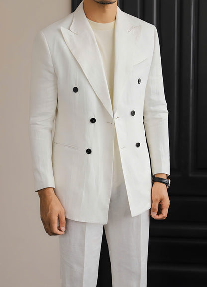 Black Havana Linen Suit (Includes: Jacket + Trousers)