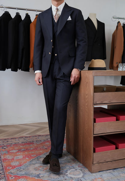 Jet Black Milano Suit (Includes: Jacket + Waistcoat + Trousers)