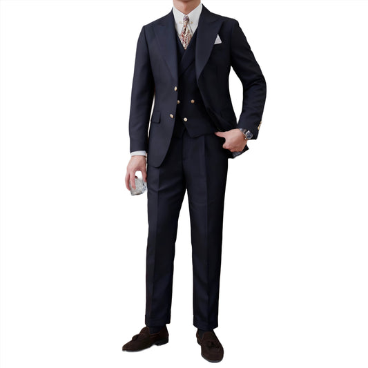 Jet Navy Milano Suit (Includes: Jacket + Waistcoat + Trousers)