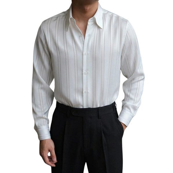 Noctis Silk-Textured Striped Shirt