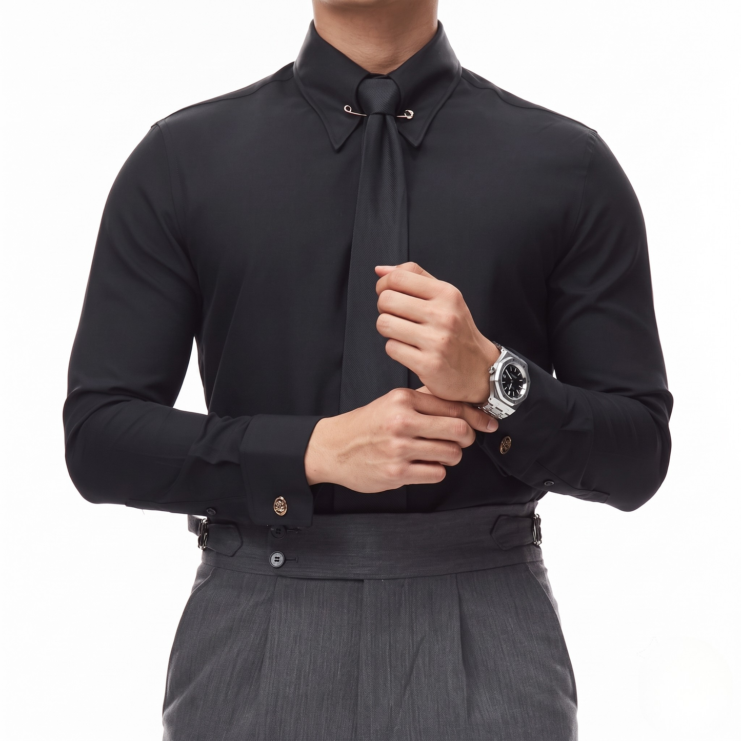 Collar Pin Formal Shirt - Cufflinks