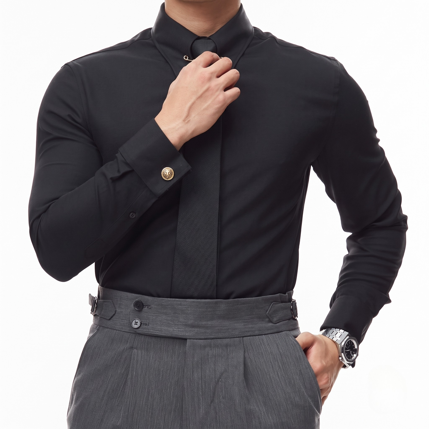 Collar Pin Formal Shirt - Cufflinks