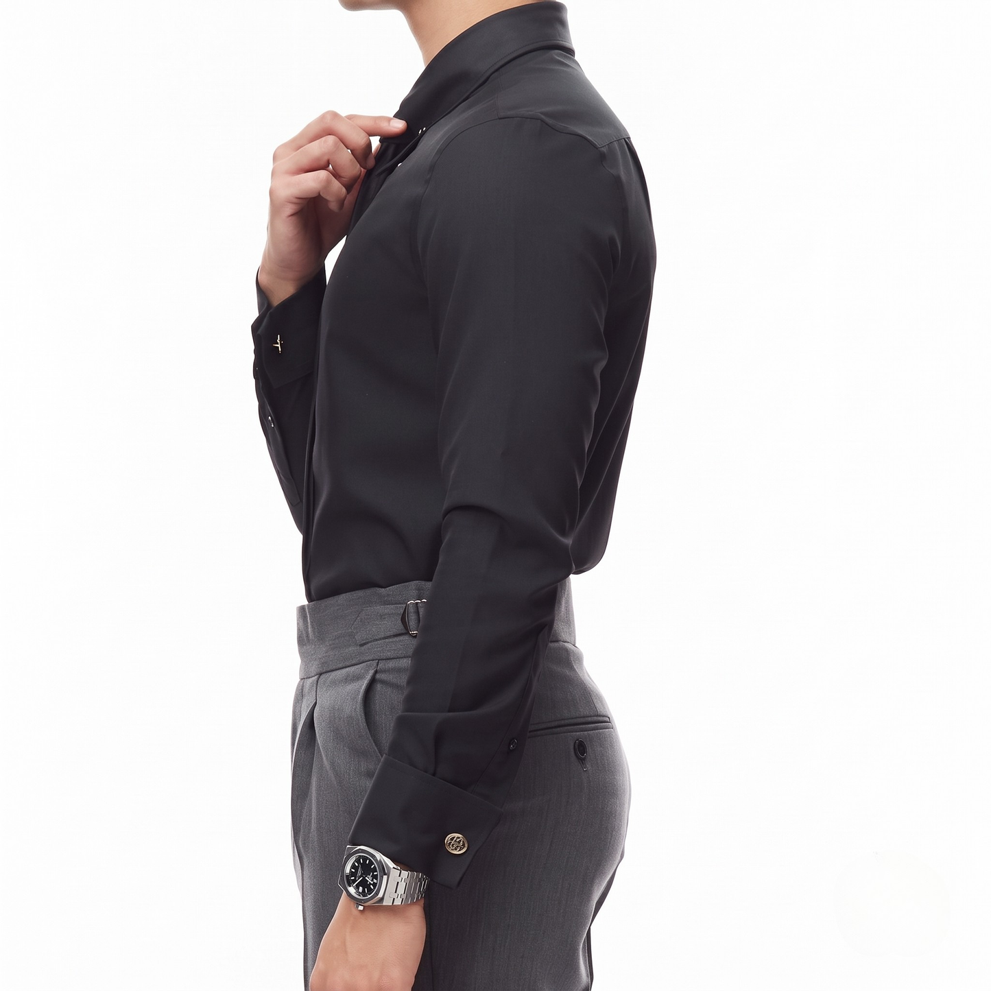 Collar Pin Formal Shirt - Cufflinks