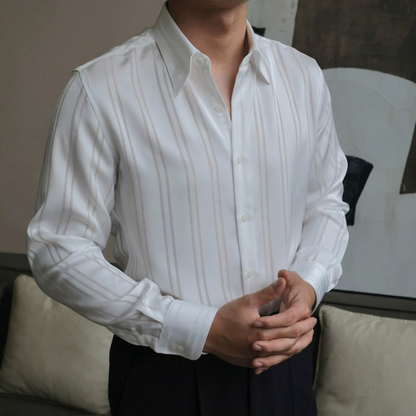 Noctis Silk-Textured Striped Shirt