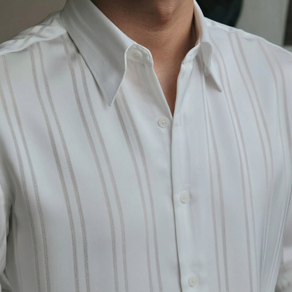 Noctis Silk-Textured Striped Shirt