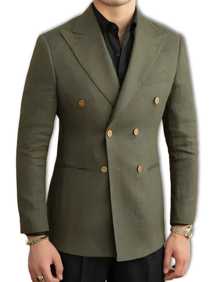 Havana Linen Blazer (Olive) – Harold