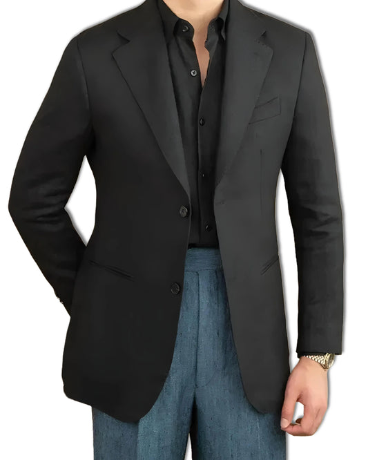 Havana Linen Blazer (Black) – Harold