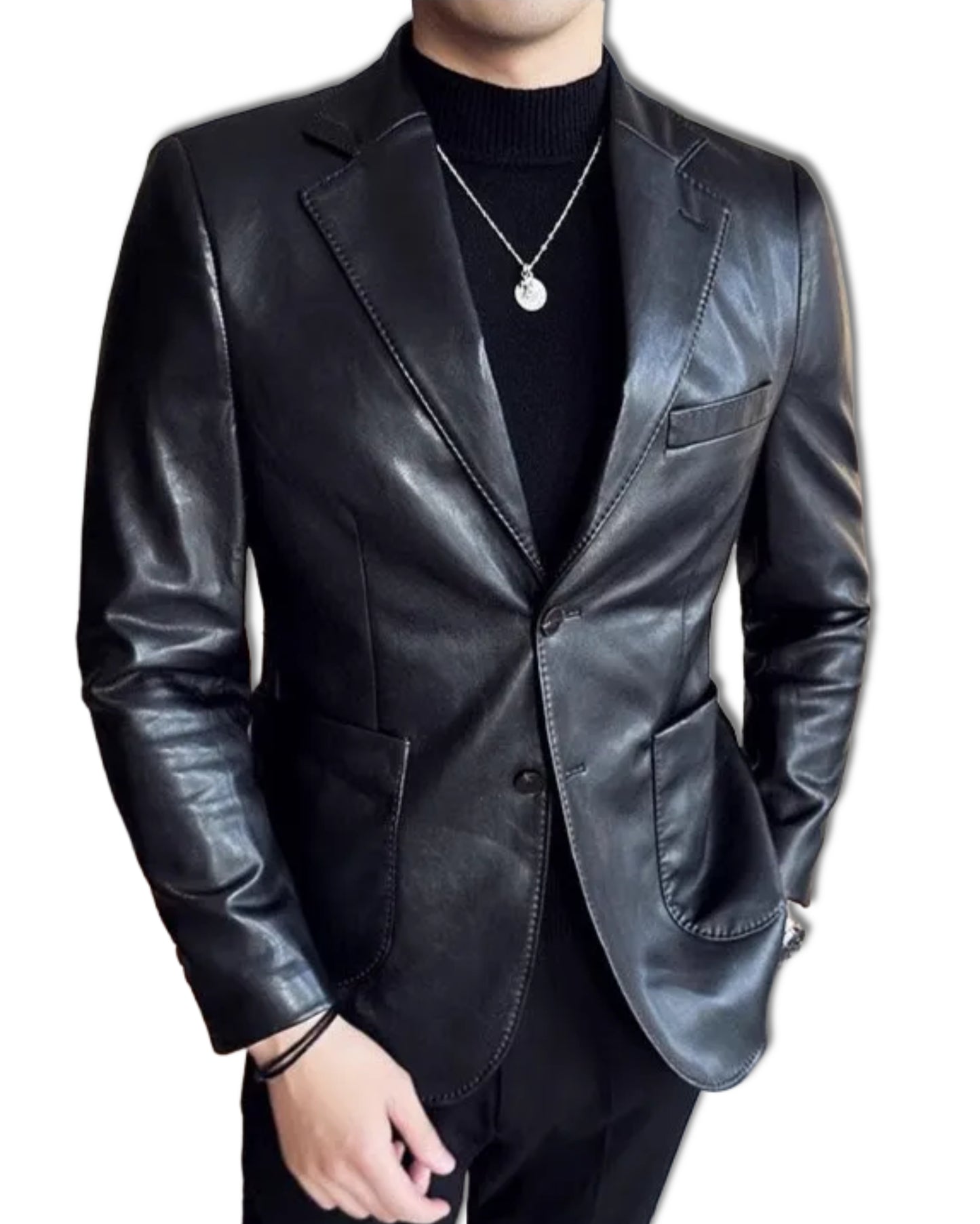 Leather Blazer - Notch Lapel