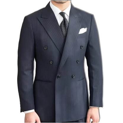 Navy Striped Veroza Suit