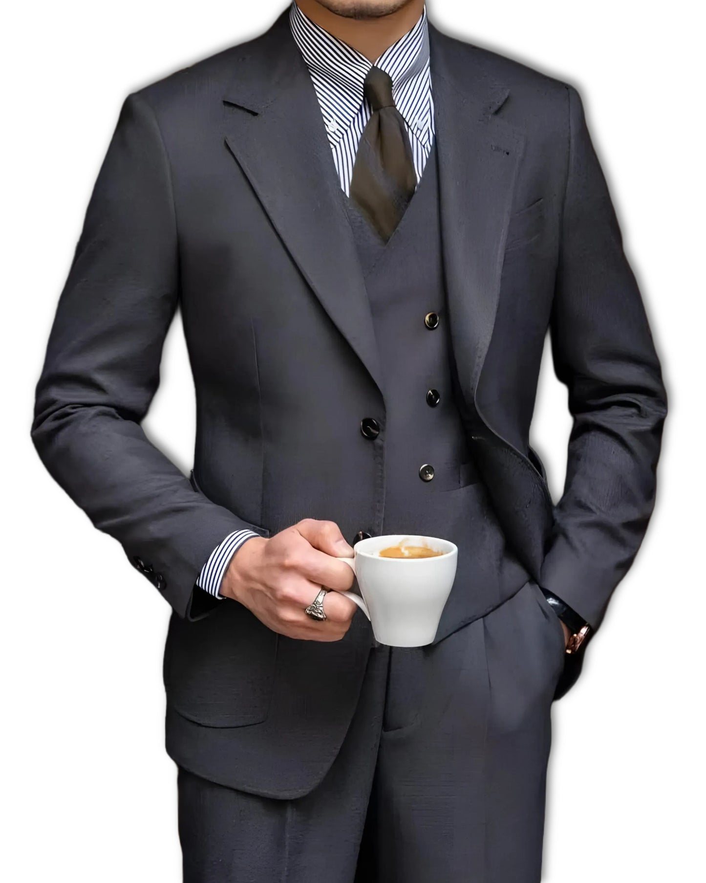 Three-Piece Charcoal Suit