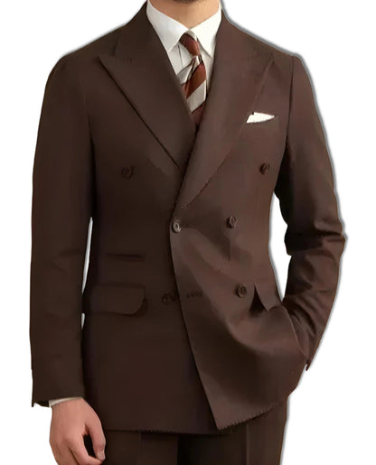 Dark Brown Garbadine Suit (Includes: Jacket + Trousers)