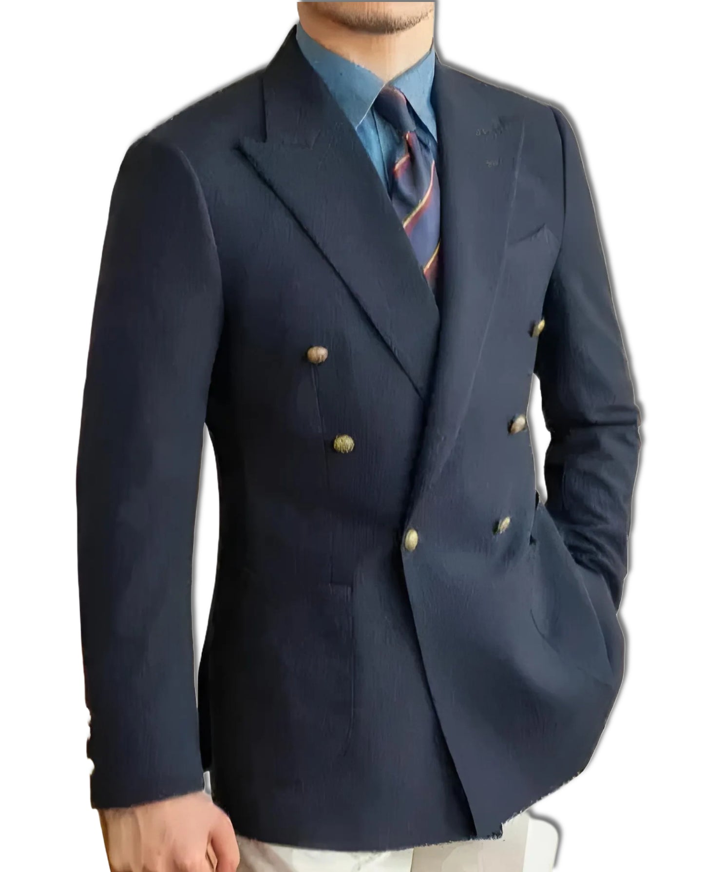 [Premium] Roma Seersucker Blazer - 6x1 DB (Navy) – Harold