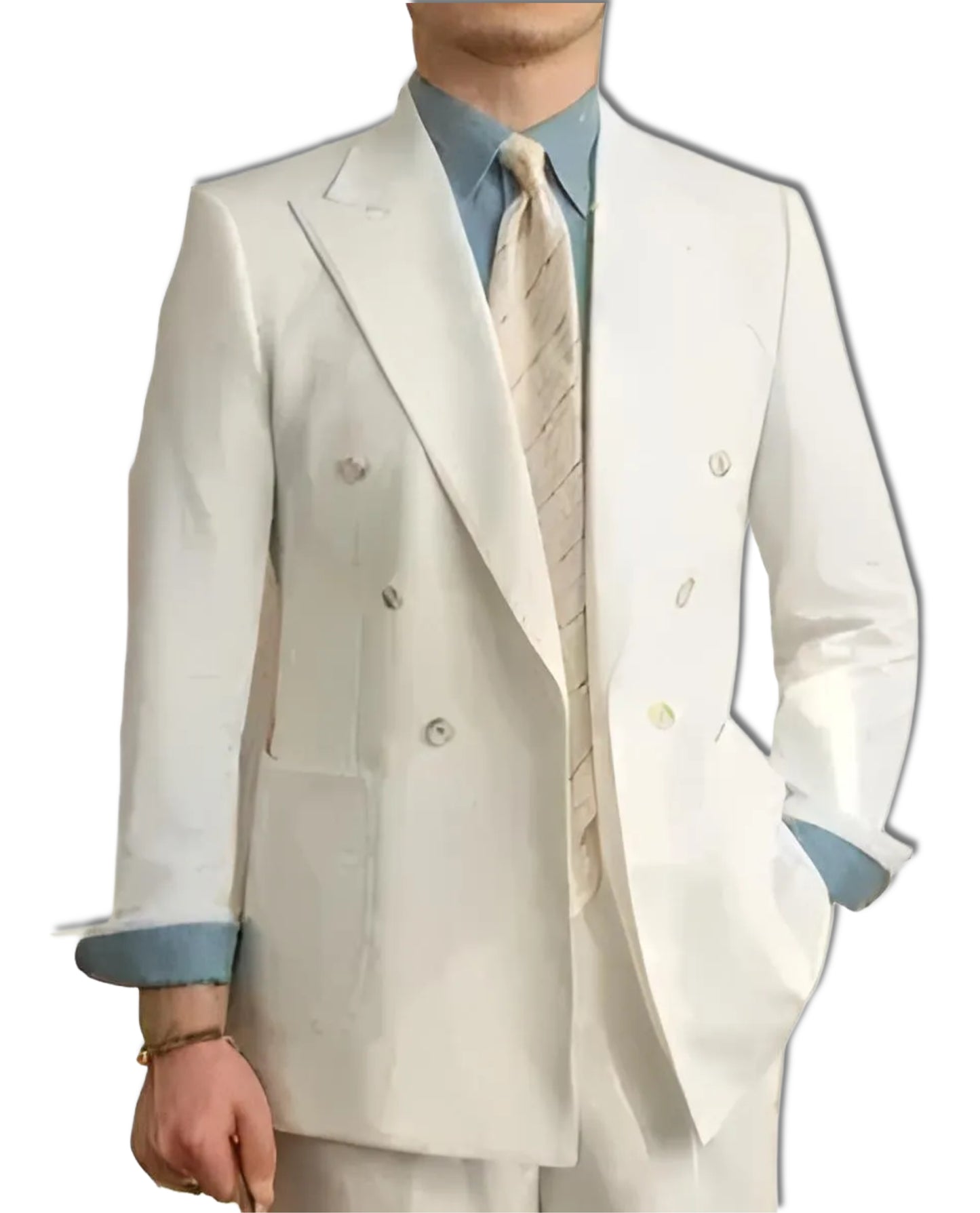 [Premium] Roma Seersucker Blazer - 6x1 DB (White) – Harold