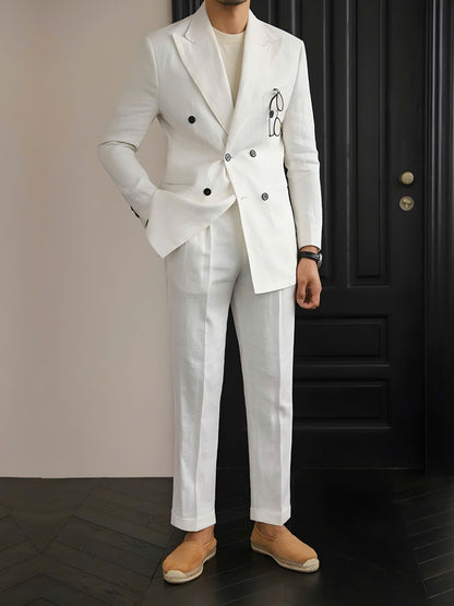 Black Havana Linen Suit (Includes: Jacket + Trousers)