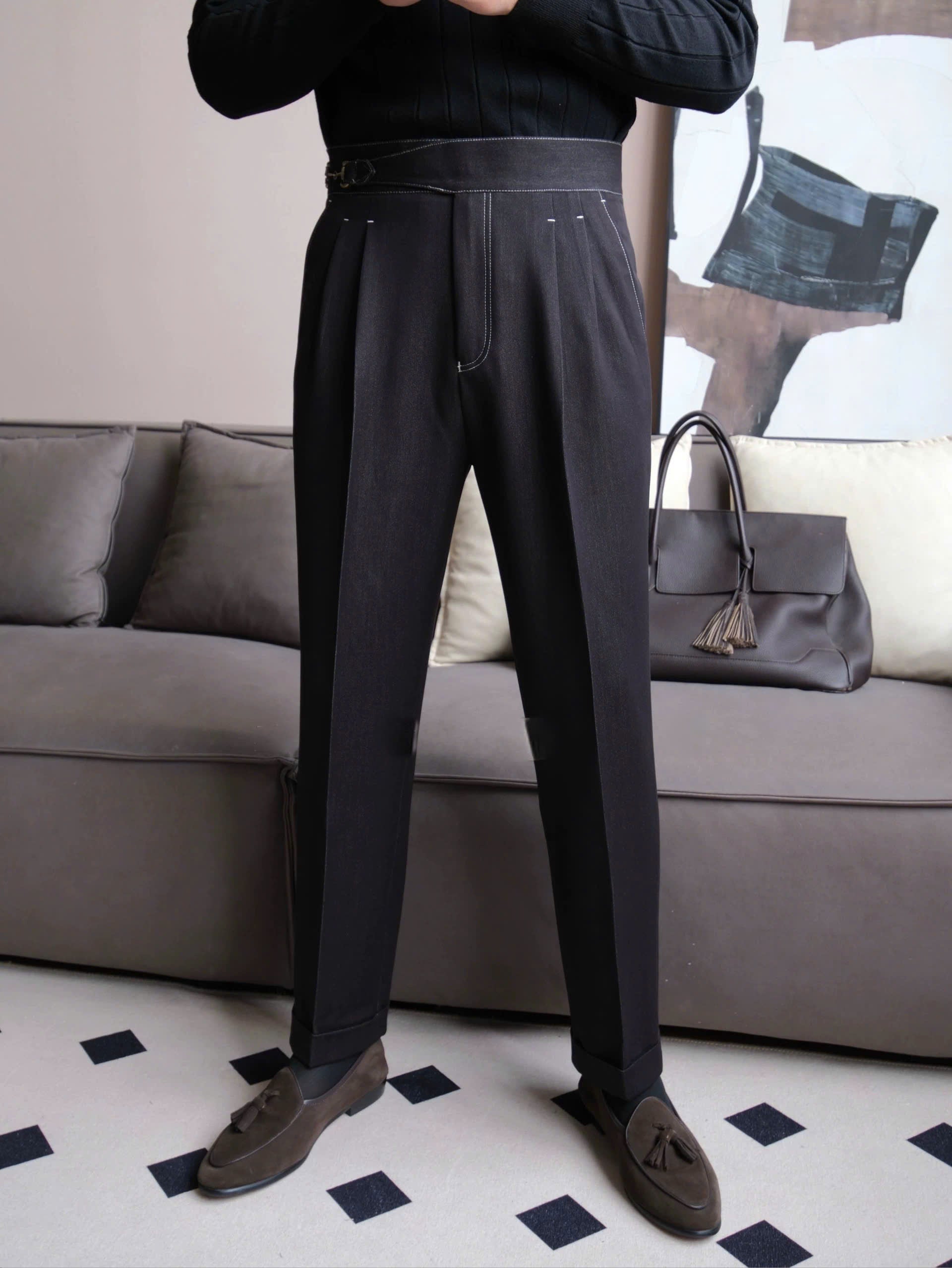 Gurkha Double-Pleat Denim Trousers – HAROLD