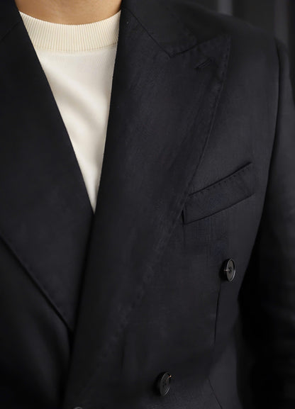 Black Havana Linen Suit (Includes: Jacket + Trousers)
