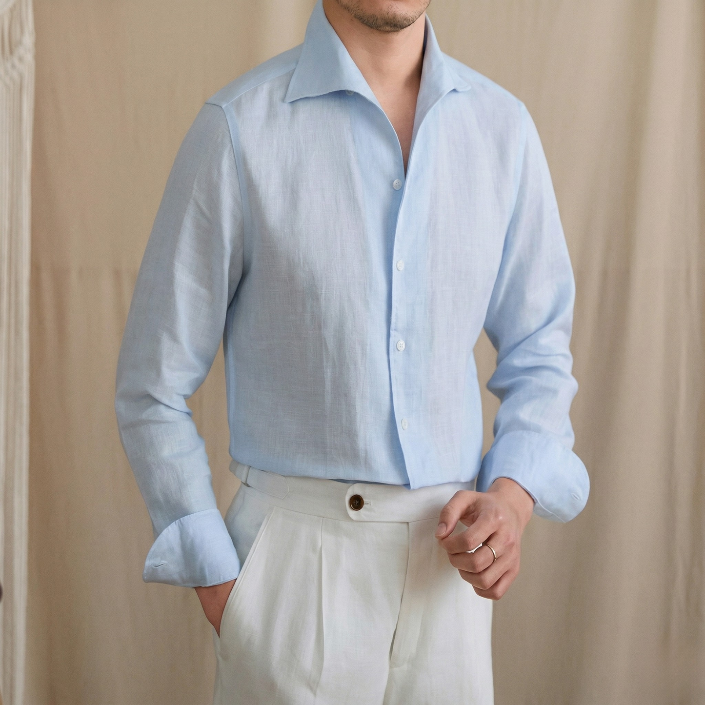 Hidden Button Down Linen Shirt Season 2