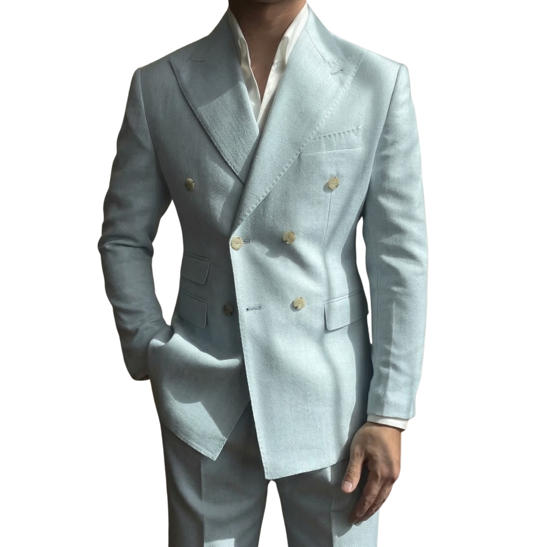 Mykonos Mist DB Suit (Includes: Jacket + Trousers) – HAROLD