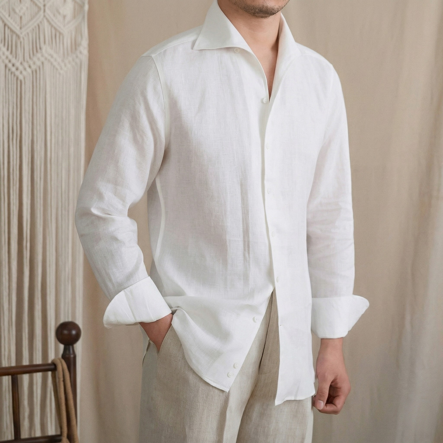 Hidden Button Down Linen Shirt Season 2