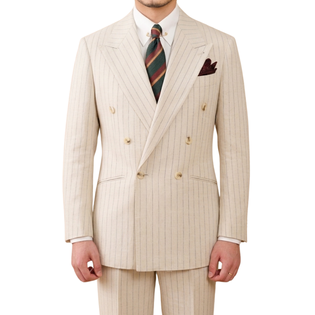 Portofino Ivory Pinstripe Suit