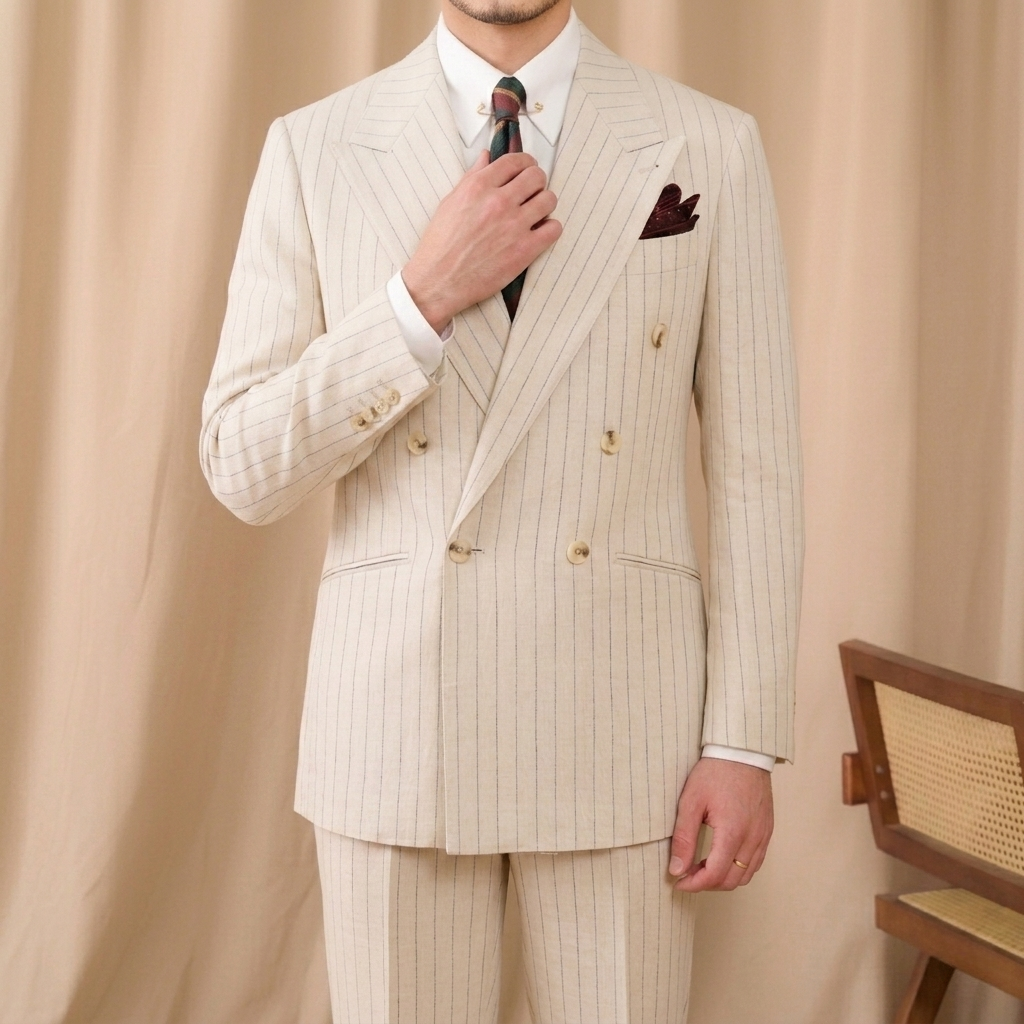 Portofino Ivory Pinstripe Suit