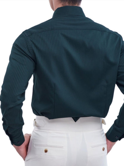 Tiger Pin Striped Button Down Shirt