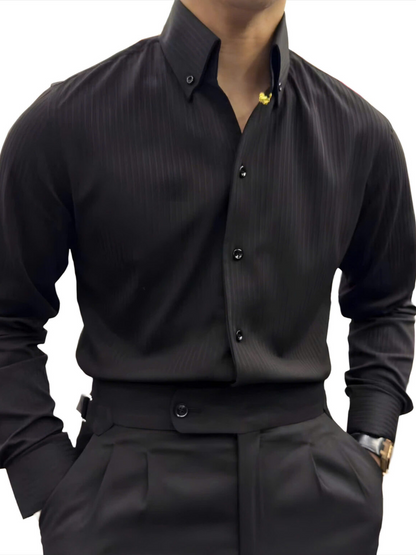 Tiger Pin Striped Button Down Shirt