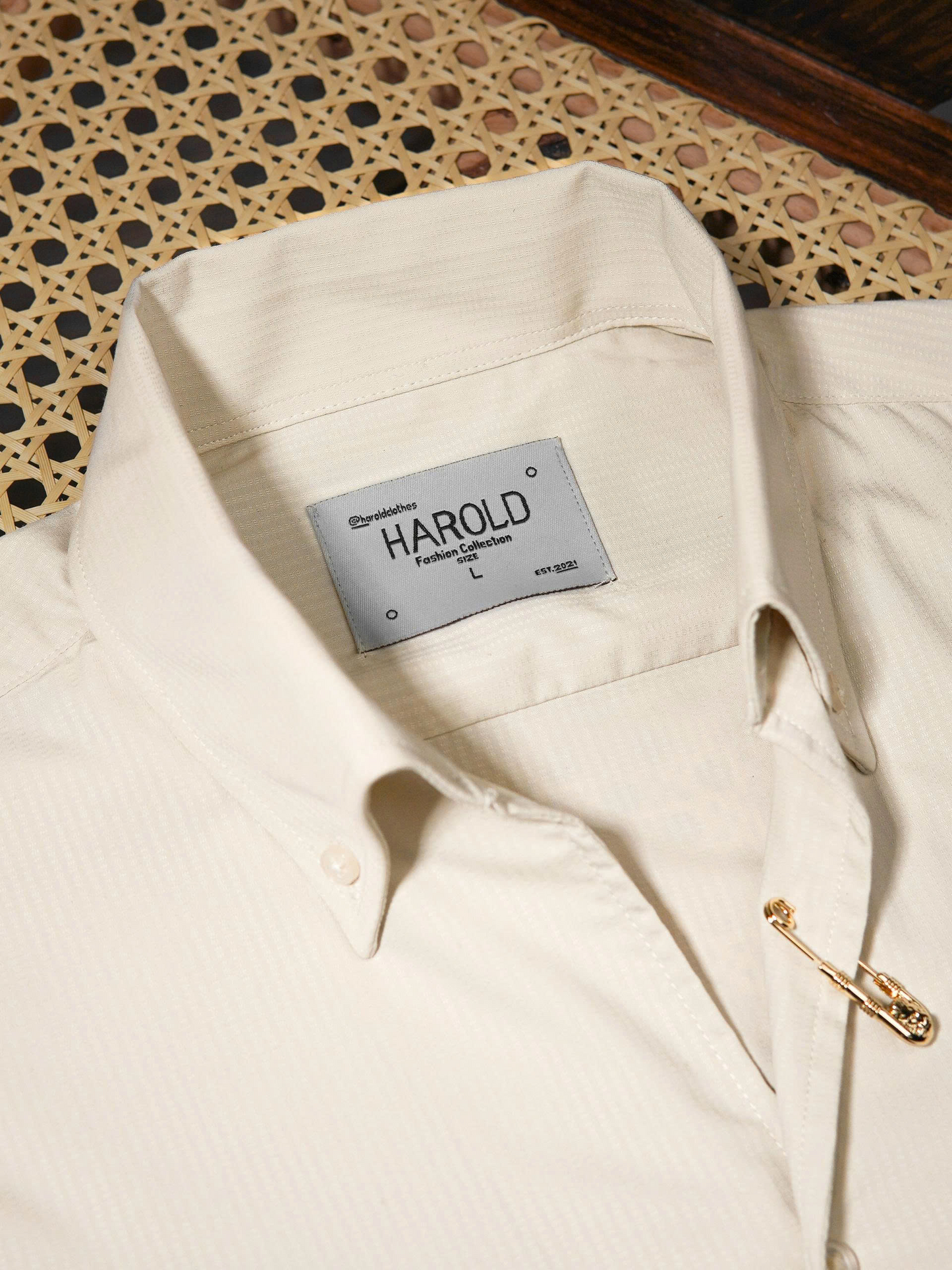 Tiger Pin Striped Button Down Shirt