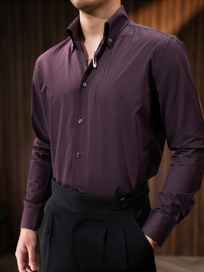 Tiger Pin Striped Button Down Shirt