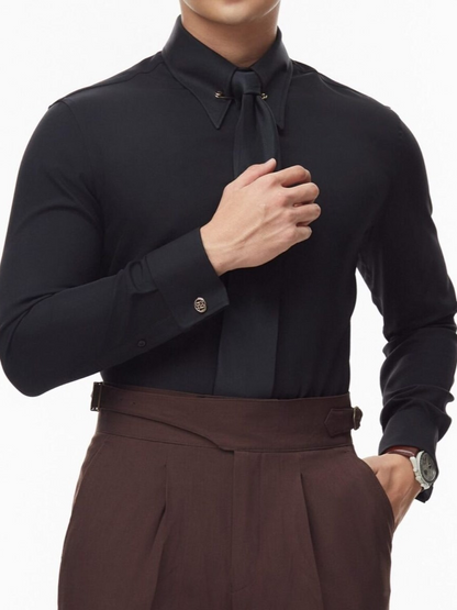 Collar Pin Formal Shirt - Cufflinks