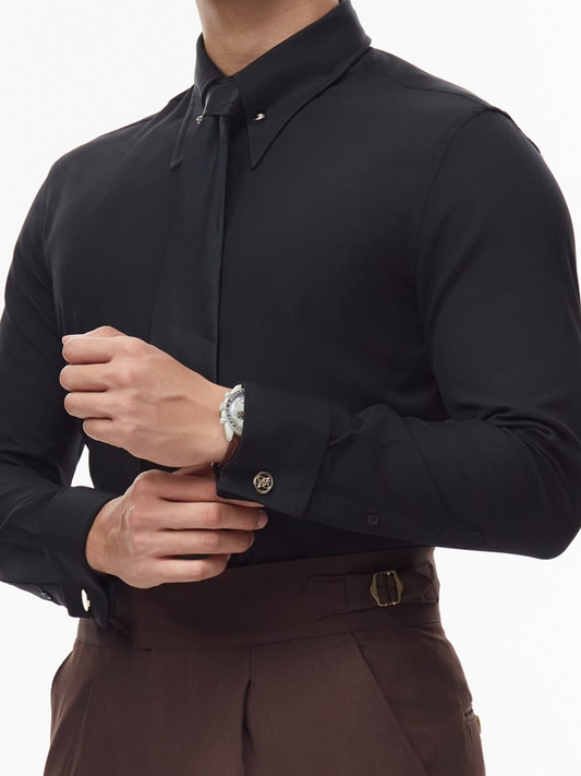 Collar Pin Formal Shirt - Cufflinks