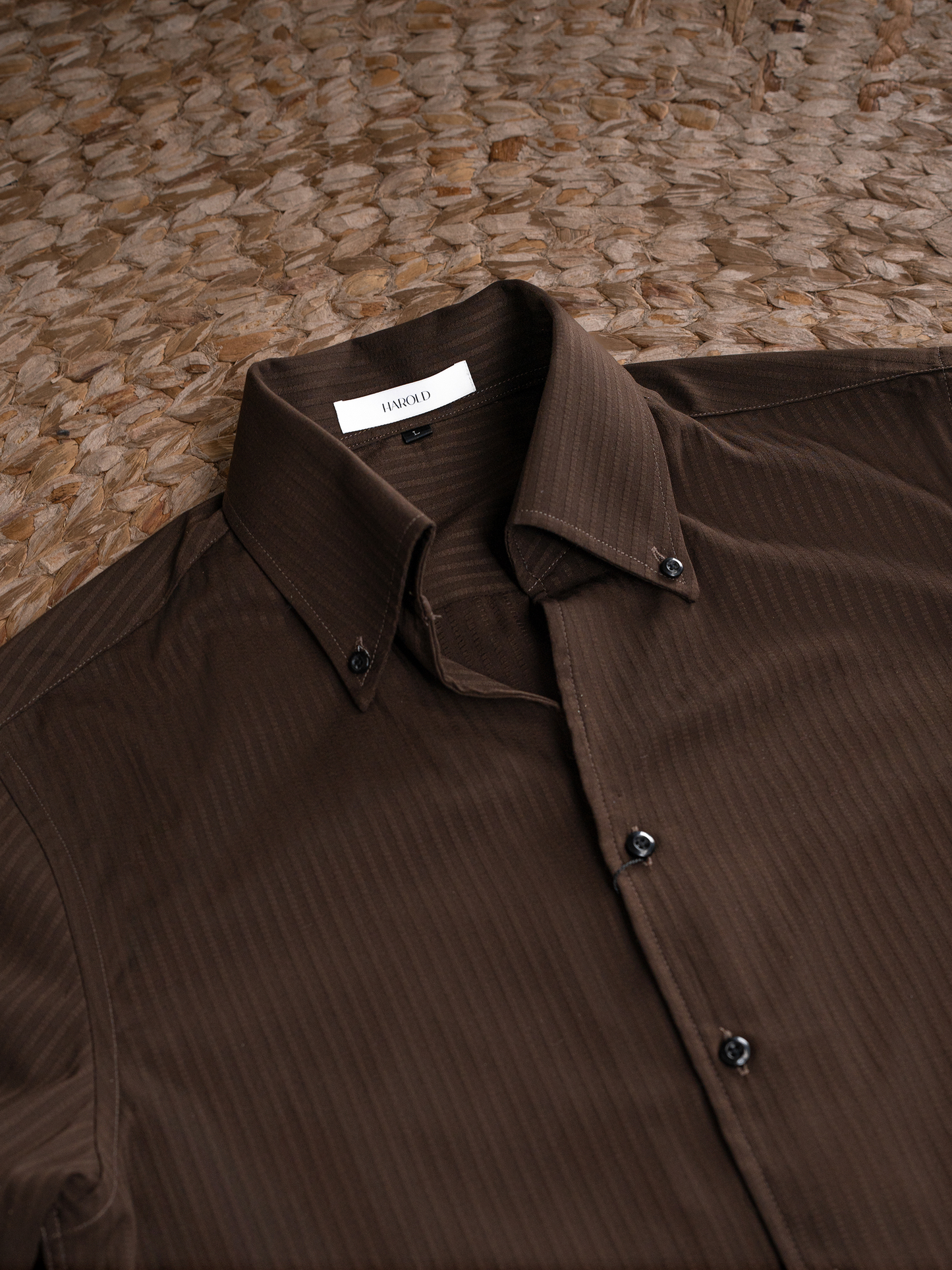 Tiger Pin Striped Button Down Shirt