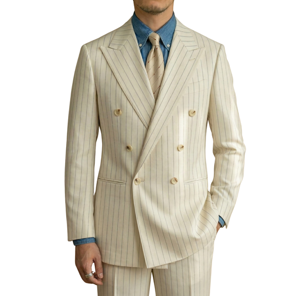 Portofino Ivory Pinstripe Suit