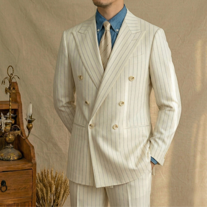 Portofino Ivory Pinstripe Suit