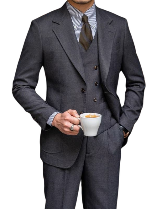 Three-Piece Charcoal Suit