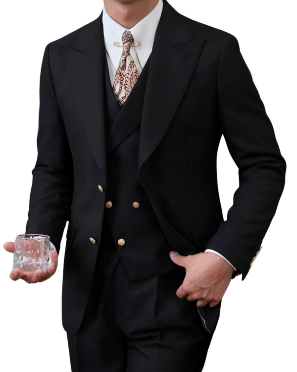 Jet Navy Milano Suit (Includes: Jacket + Waistcoat + Trousers)