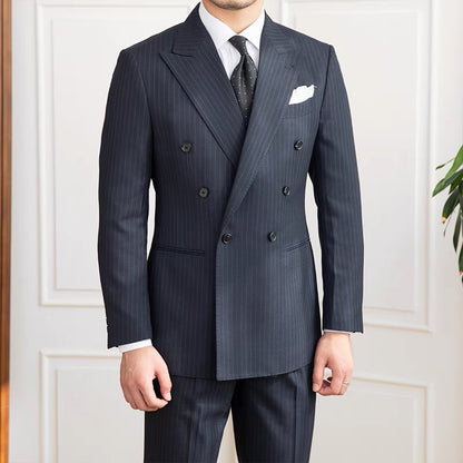 Navy Striped Veroza Suit