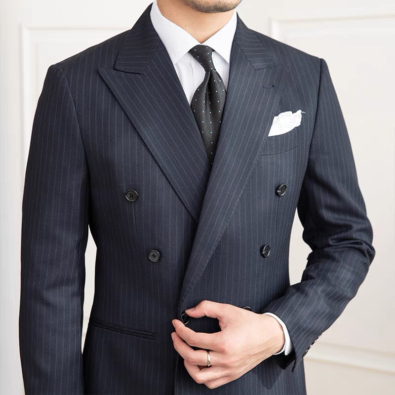 Navy Striped Veroza Suit