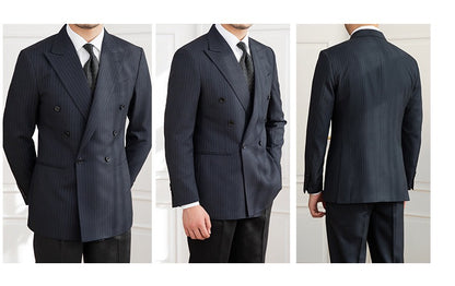 Navy Striped Veroza Suit