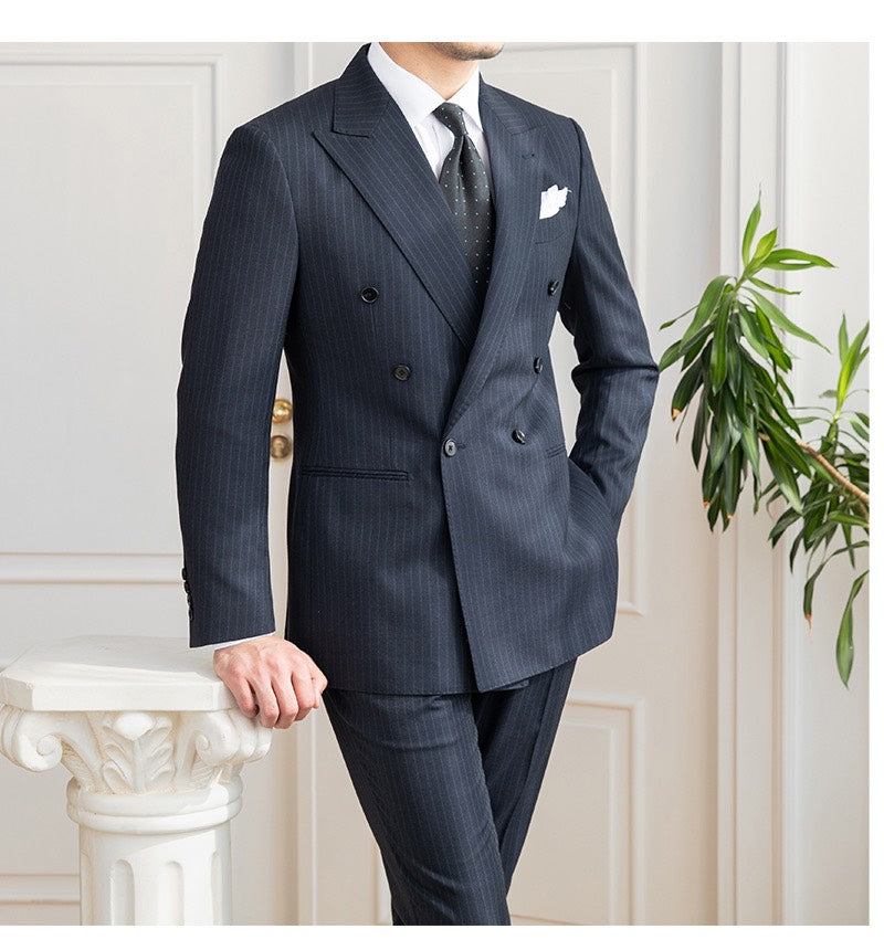 Navy Striped Veroza Suit