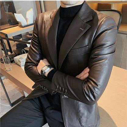 Leather Blazer - Notch Lapel