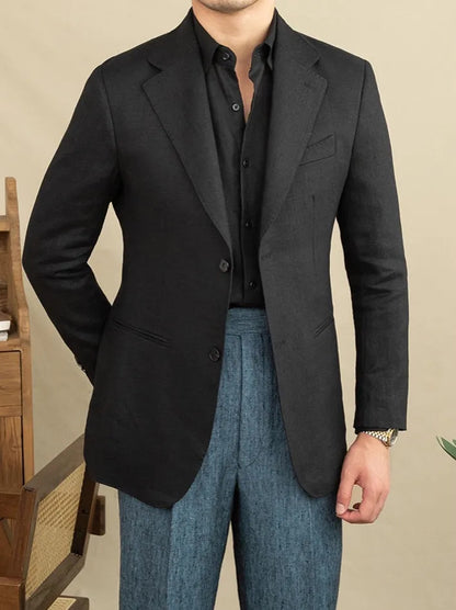 Havana Linen Blazer (Black) – Harold