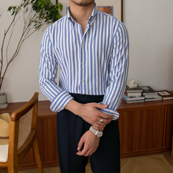 Sơ mi Seersucker sọc dọc  – Striped Seersucker Shirt – Harold