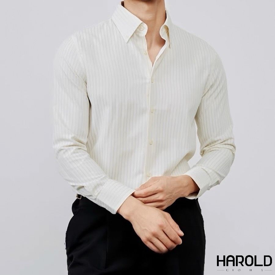 [Premium] Button Down Submerged Striped Shirt