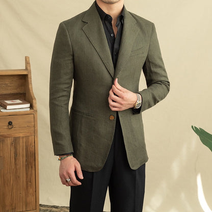 Havana Linen Blazer (Olive) – Harold