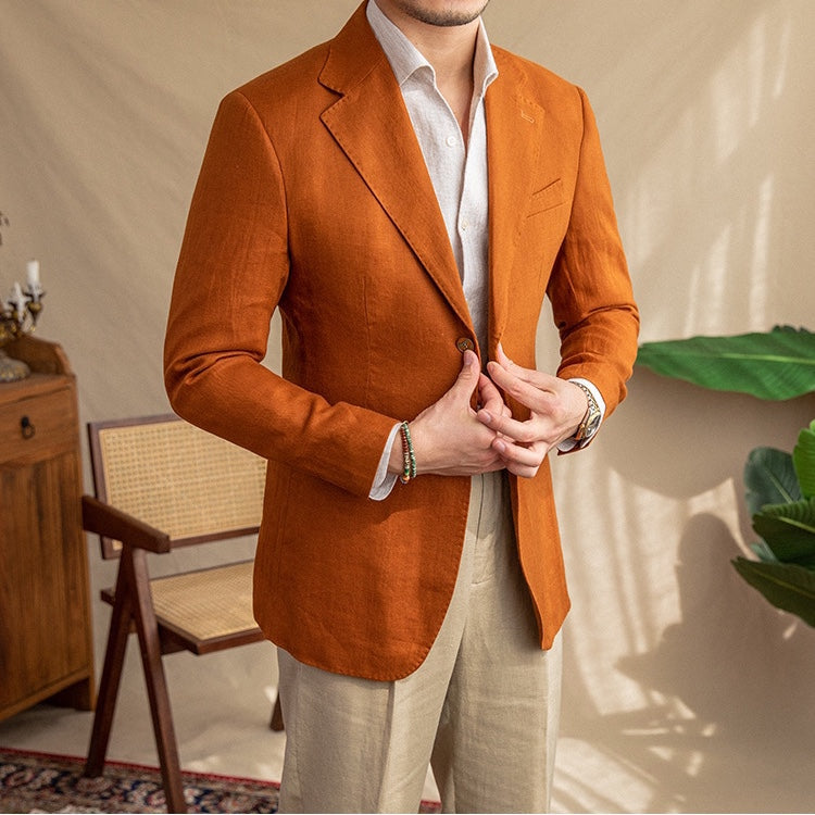 Havana Linen Blazer (Orange) – Harold