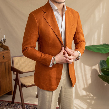 Havana Linen Blazer (Orange) – Harold