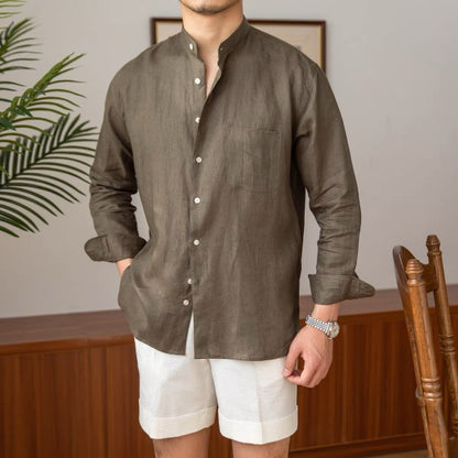 [Premium] Sơ mi linen cổ trụ – Harold