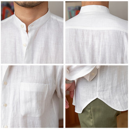 Mandarin Colar Linen Shirt